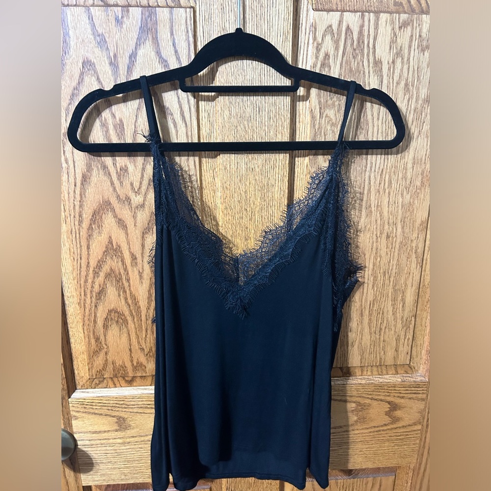 Black Tank with Lace Details